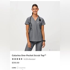 Figs Catarina one pocket scrub top Size S in Graphite